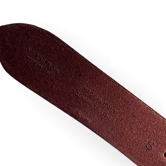 NORDSTROM Vintage Genuine Italian Leather Cognac Belt Cutout Squares main image 8